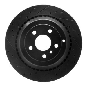 Mercedes-Benz ML350 Brake Rotor (1) - Rear Left - R1 Concepts - Drilled & Slotted - Black - `06-`12